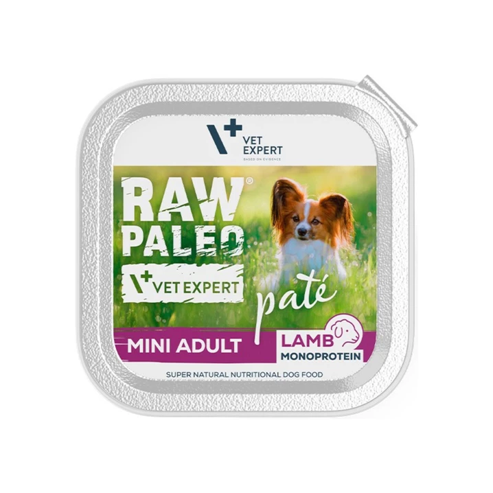 RAW PALEO Pate Adult Mini - mokra karma dla psów dorosłych ras małych, jagnięcina 150g