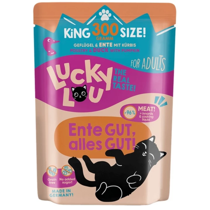 Lucky Lou Lifestage Adult - wysokomięsna, mokra karma dla dorosłych kotów, drób z kaczką - 3