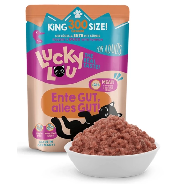 Lucky Lou Lifestage Adult - wysokomięsna, mokra karma dla dorosłych kotów, drób z kaczką - 4