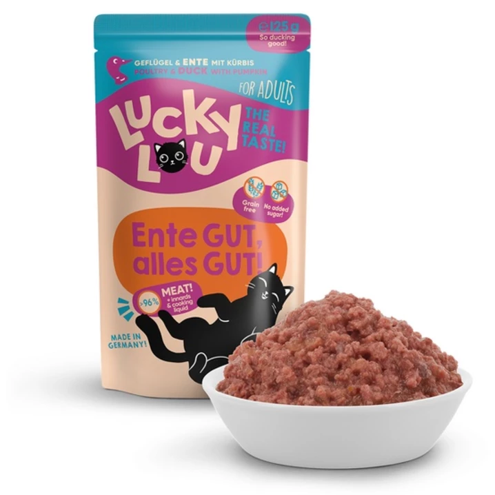 Lucky Lou Lifestage Adult - wysokomięsna, mokra karma dla dorosłych kotów, drób z kaczką - 2