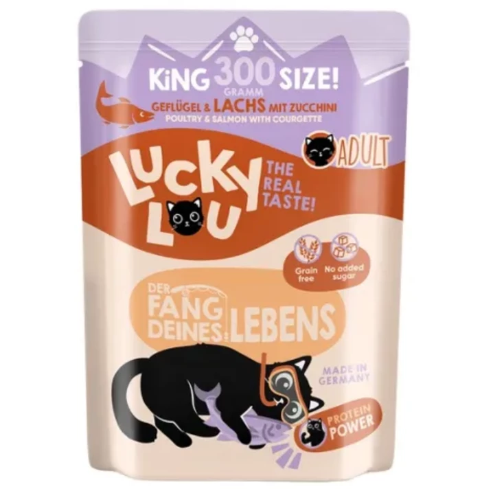 Lucky Lou Lifestage Adult - wysokomięsna, mokra karma dla dorosłych kotów, drób z łososiem - 3