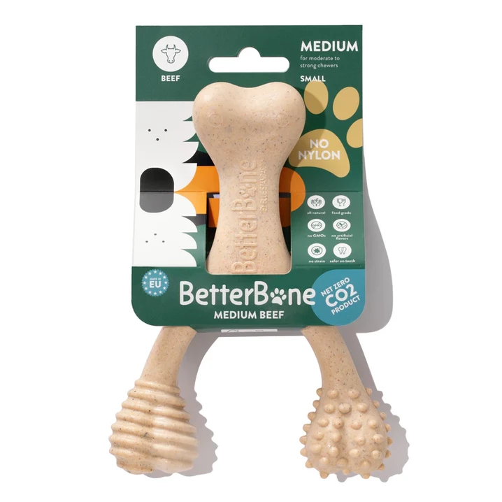 BETTER BONE Medium Beef  - średnio twardy gryzak dla psa wykonany z bezpiecznej celulozy roślinnej, z wołowiną
