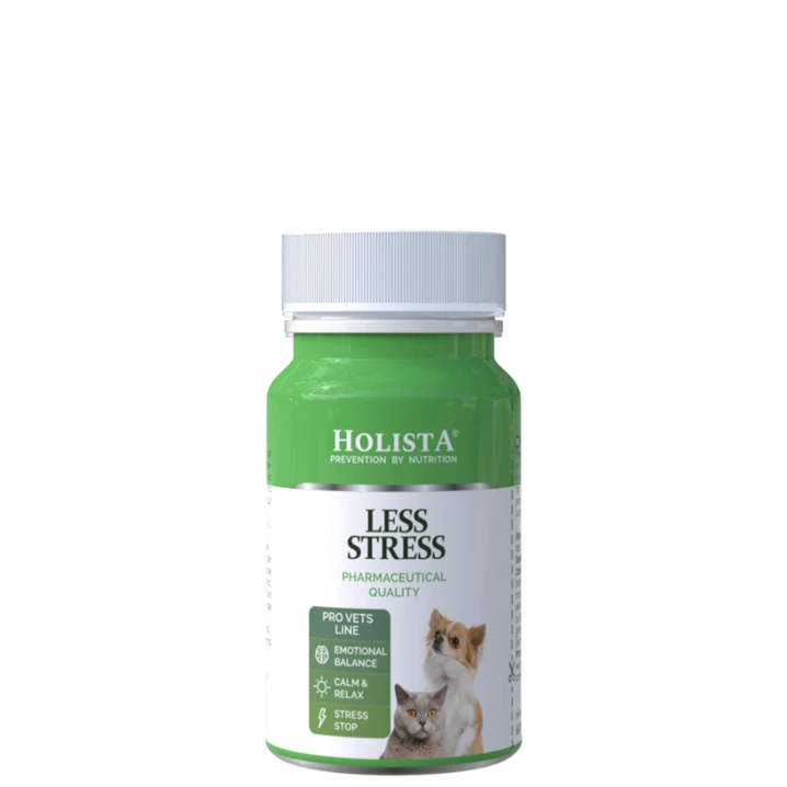 HOLISTA Less Stress - preparat łagodzący objawy niepokoju i lęku u psów i kotów 60 tabletek