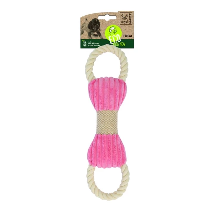 M-PETS Eco Tuga - pluszowa zabawka z pętelkami dla szczeniaka lub małego psa 33cm, rożowa