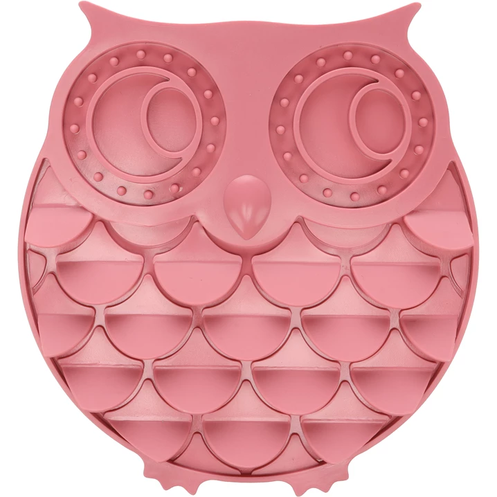 FLAMINGO Lick Pad Sowa - mata do wylizywania pokarmu dla psa, z pomysłowymi zakładkami i przyssawkami, turkusowa - 2