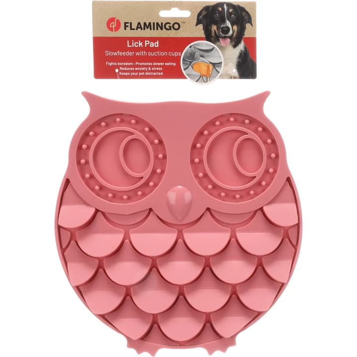 FLAMINGO Lick Pad Sowa - mata do wylizywania pokarmu dla psa, z pomysłowymi zakładkami i przyssawkami, turkusowa - 4