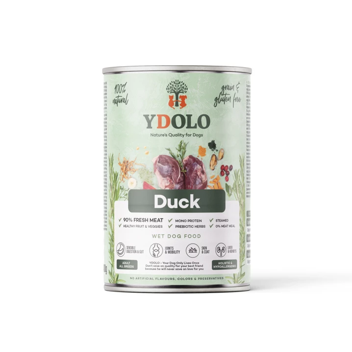 YDOLO Healthy&Pure Duck - monobiałkowa, mokra karma dla psa z mięsa kaczki 400g