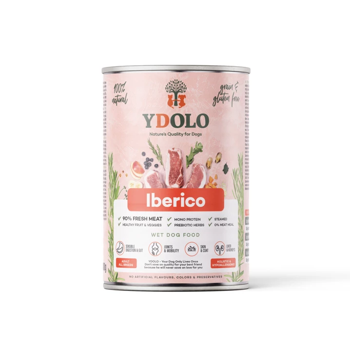 YDOLO  Healthy&Pure Iberico - wysokomięsna, mokra karma dla psa z mięsa wieprzowiny Iberico 400g