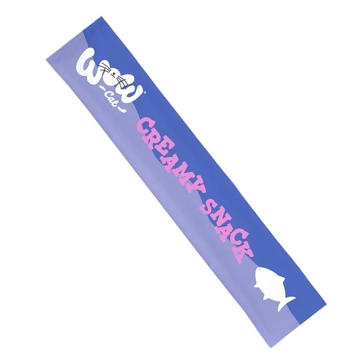 WOW CAT Creamy Snack Salmon - kremowy sosik dla kota z dodatkiem inuliny, z łososiem 5x15g - 2