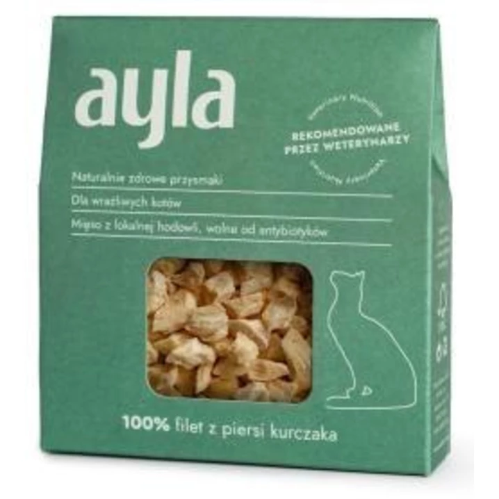 AYLA filet z piersi kurczaka - liofilizowane, mięsne przysmaki dla kotów, kurczak 28g
