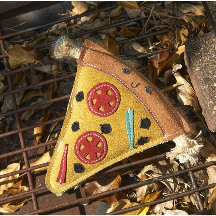 GREEN&WILD'S Pepe le Pizza  - bardzo wytrzymała zabawka dla psa z naturalnej skóry i juty 20cm - 3