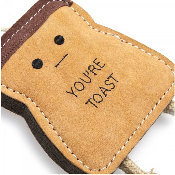 GREEN&WILD'S You're Toast  - bardzo wytrzymała zabawka dla psa z naturalnej skóry i juty 19cm - 2