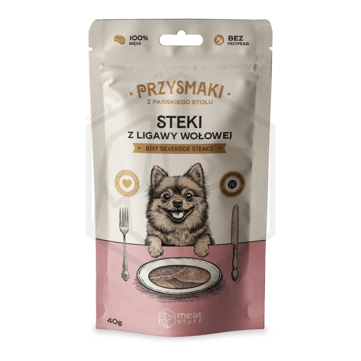 MEATSTUFF Przysmaki z Pańskiego Stołu - kruche plastry z ligawy wołowej 100% mięsa 75g