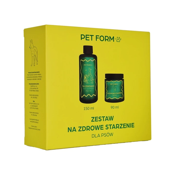 PET FORM LABS Zestaw na zdrowe starzenie dla psów - olej na zdrówko i proszek na starzenie 150ml+90ml - 2