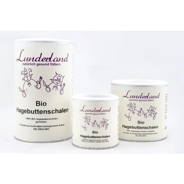 LUNDERLAND Bio Hagebuttenschalen - Bio mączka z owoców dzikiej róży dla psów i kotów