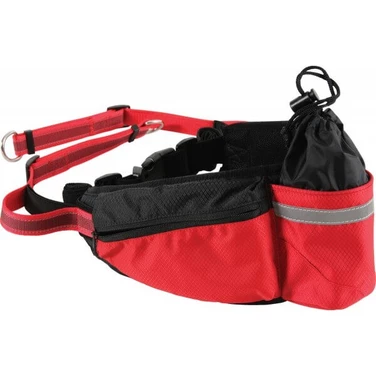 ZOLUX Moov - komfortowy pas do biegania i dogtrekkingu z licznymi kieszonkami, czerwony