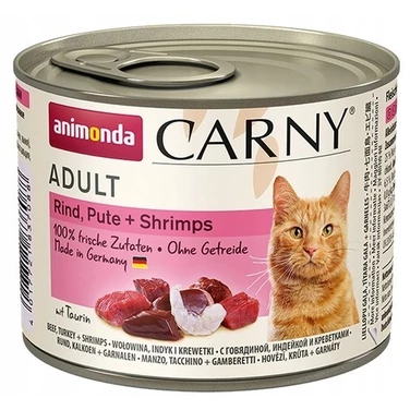 ANIMONDA Carny Adult - mięsna puszka dla kota - wołowina, indyk i krewetki 