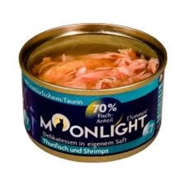 MOONLIGHT Dinner 7 - uzupełniająca, mokra karma dla kota, tuńczyk i krewetki w sosie 80 g - 2