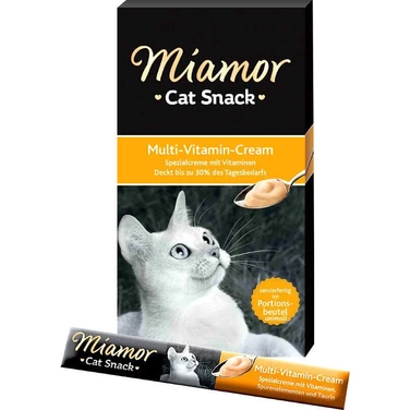 MIAMOR Cat Snack Multi-Vitamin-Cream - przysmak w formie kremu dla kotów 6 x 15 g