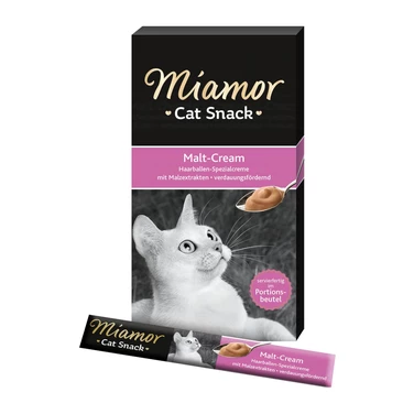 MIAMOR Cat Snack Malt-Cream - przysmak w formie kremu dla kotów 6 x 15 g