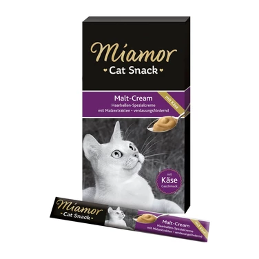 MIAMOR Cat Snack Malt&Cheese-Cream - przysmak w formie kremu dla kotów z serem 6 x 15 g