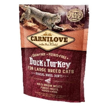 CARNILOVE Duck&Turkey Large Breeds - kaczka i indyk - sucha karma dla kotów 400 g
