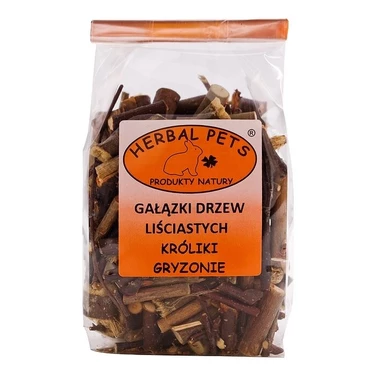 HERBAL PETS gałązki drzew liściastych - naturalne gryzaki dla królików i gryzoni 75g