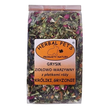 HERBAL PETS grysik ziołowo-warzywny z płatkami róży - dodatek do diety dla królików i gryzoni 100g