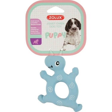 ZOLUX Puppy - gumowa zabawka z piszczałką dla małego psa i szczeniaka, żółw - 2