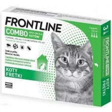 FRONTLINE Combo - krople przeciw pchłom i kleszczom dla kotów 3 pipety
