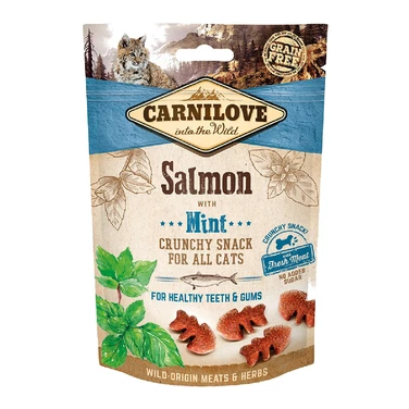 CARNILOVE Crunchy Snack - chrupiące przysmaki dla kota z łososiem i miętą 50 g