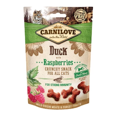 CARNILOVE Crunchy Snack - chrupiące przysmaki dla kota z kaczką i malinami 50 g
