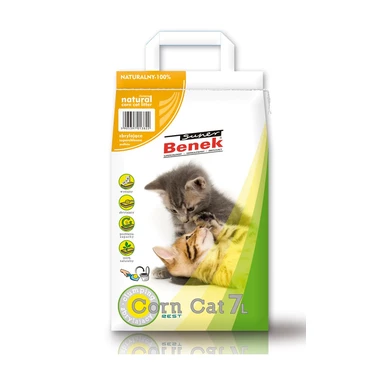 BENEK Corn Cat Naturalny - biodegradowalny żwirek kukurydziany dla kota, naturalny 7l