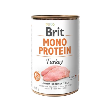 BRIT Monoprotein Turkey - pełnoporcjowa, mokra karma dla psów wrażliwych, indyk 400 g