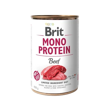 BRIT Monoprotein Beef - pełnoporcjowa, mokra karma dla psów wrażliwych, wołowina 400 g