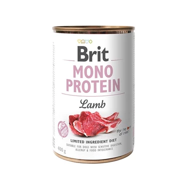 BRIT Monoprotein Lamb - pełnoporcjowa, mokra karma dla psów wrażliwych, jagnięcina 400 g