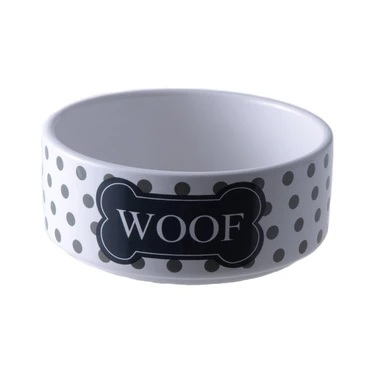 YARRO Woof - miska ceramiczna dla psa, szara 0,33 l