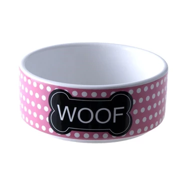 YARRO Woof - miska ceramiczna dla psa, różowa 0,33 l