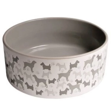 YARRO miska ceramiczna dla psa, szare pieski