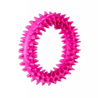 BARRY KING mały ring - gumowa zabawka dla szczeniąt i małych psów, różowy 9,5 cm
