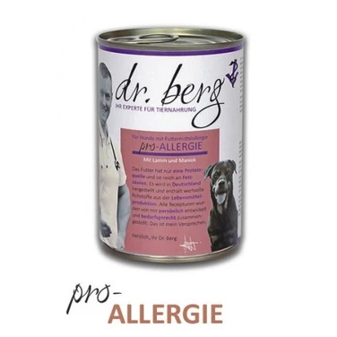 DR.BERG Pro-Allergie - mokra karma dla psów z alergią, nietolerancją pokarmową, dermatozą 400 g