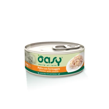 OASY Natural - uzupełniająca, mokra karma dla kota, kurczak z serem w delikatnej galaretce 70g