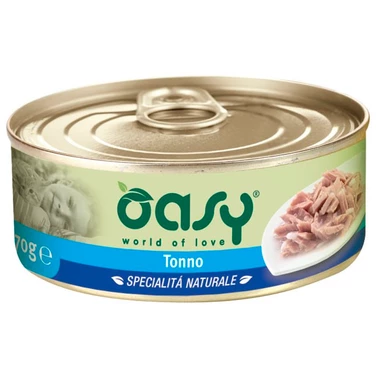 OASY Natural - uzupełniająca, mokra karma dla kota, tuńczyk w delikatnej galaretce 70g