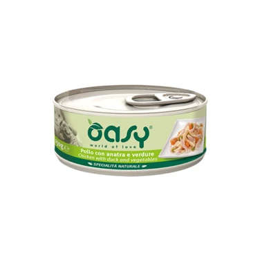 OASY Natural - uzupełniająca, mokra karma dla psa, kurczak z kaczką i warzywami w delikatnej galaretce 150g