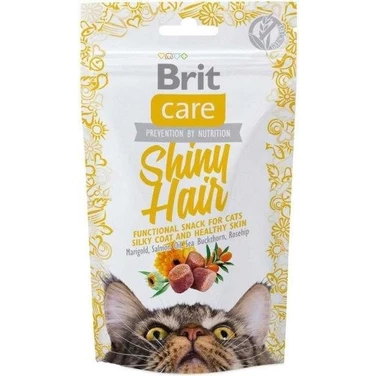 BRIT CARE Shiny Hair Snack - bezzbożowy przysmak dla kota wspomagający kondycję sierści 50 g