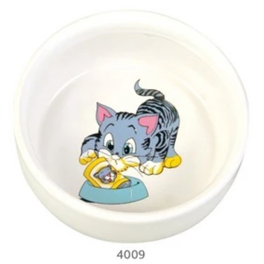 TRIXIE miska ceramiczna dla kota, biała z wesołym nadrukiem 300 ml