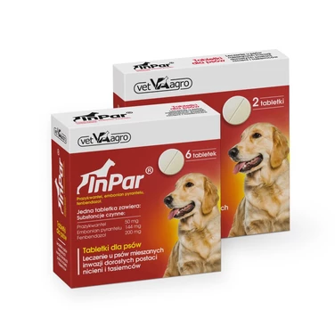 VET AGRO InPar - tabletki na odrobaczenie dla psów 6 tabletek