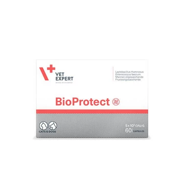 VETEXPERT BioProtect - preparat wspomagający pracę i odbudowę układu pokarmowego, probiotyk 60 kapsułek