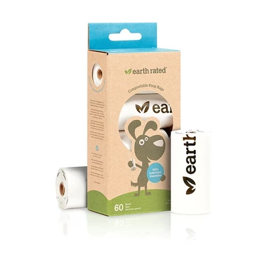 EARTH RATED Poop Bags - kompostowalne woreczki na psie odchody, bezzapachowe 4 x 15 szt.