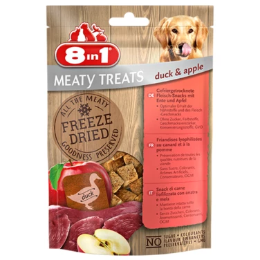 8in1 Meaty treats duck & apple - liofilizowane, mięsne przysmaki dla psów, kaczka z jabłkiem 50g